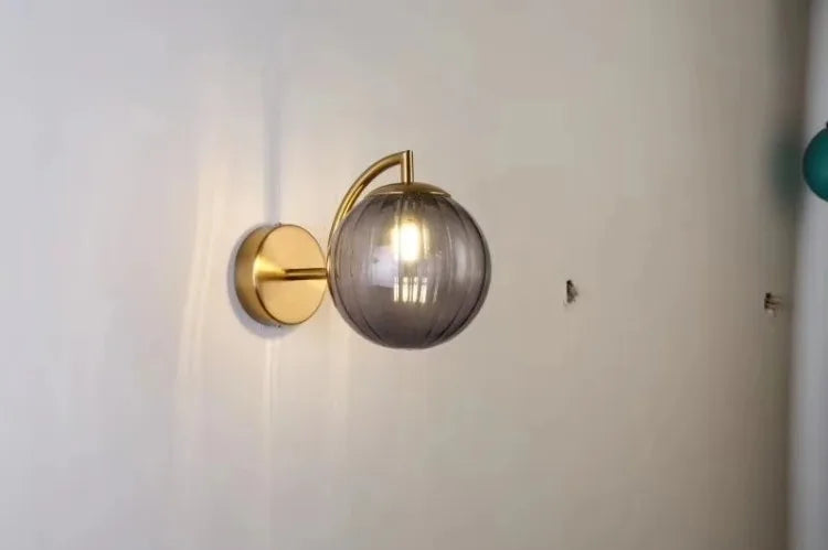 Globo lâmpada de parede multicolorido vidro bola redonda