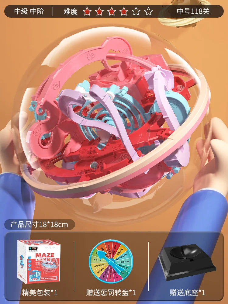Labirinto mágico intelecto bola esfera educacional globo 3D