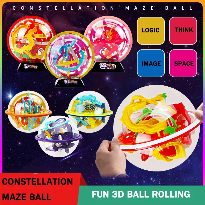 168 3D labirinto mágico intelecto bola esfera globo brinquedos para crianças