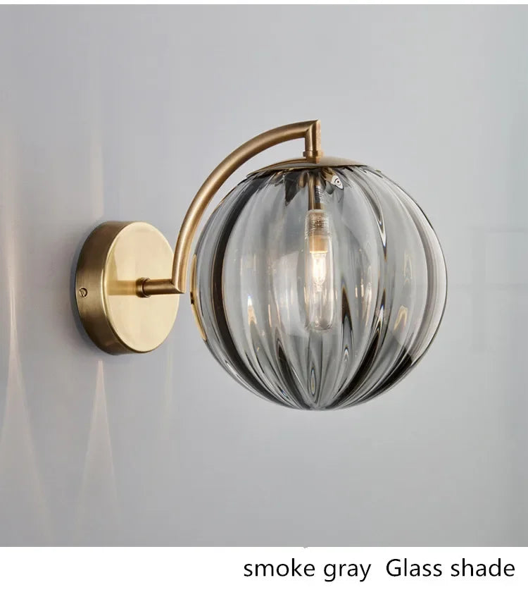 Globo lâmpada de parede multicolorido vidro bola redonda