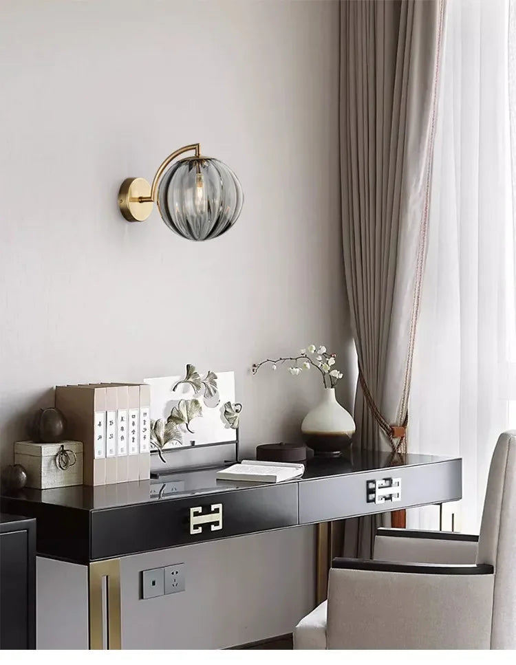 Globo lâmpada de parede multicolorido vidro bola redonda