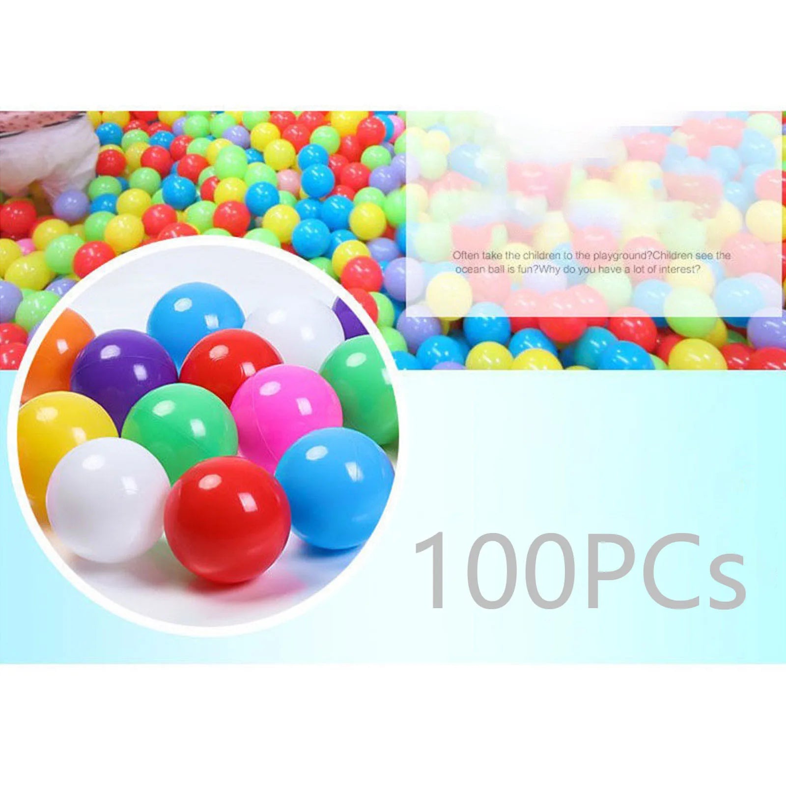 100 pçs 55mm bolas de plástico do bebê piscina água oceano