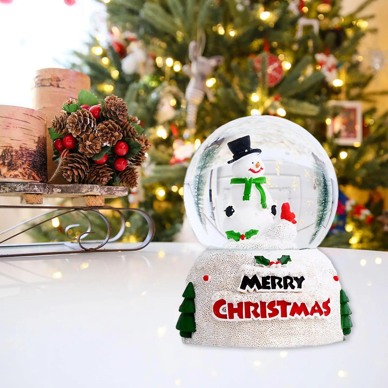 Bola de cristal brilhante de globo de neve de Natal