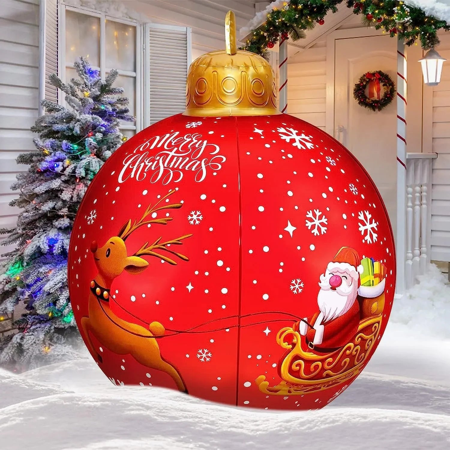 bola de natal inflável decorado feita pvc gigante luminoso led decorações de árvore 60cm