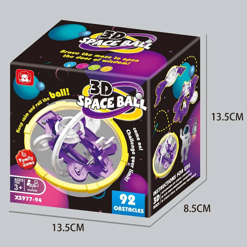 100 Bola mágica de intelecto 3D quebra-cabeça Bola labirinto esfera globo brinquedos
