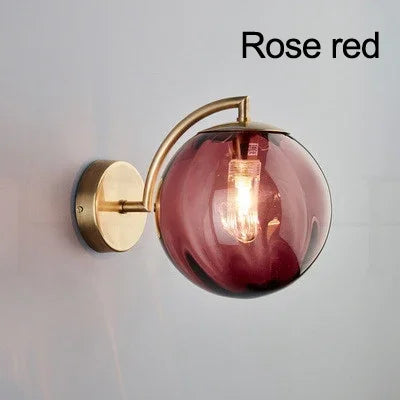 Globo lâmpada de parede multicolorido vidro bola redonda