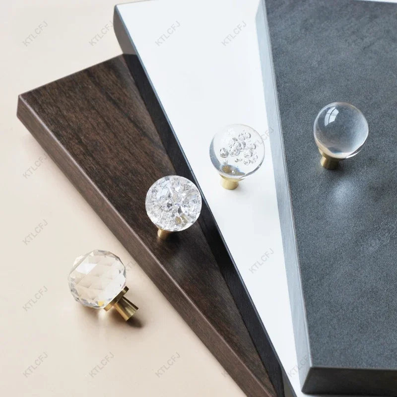 Luz de luxo estilo europeu bola de cristal alça bronze para decoração