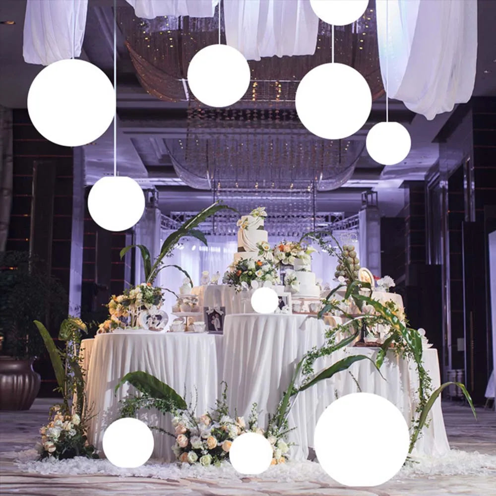 Luminária resort led bola luminosa jardim 20cm 30cm 40cm