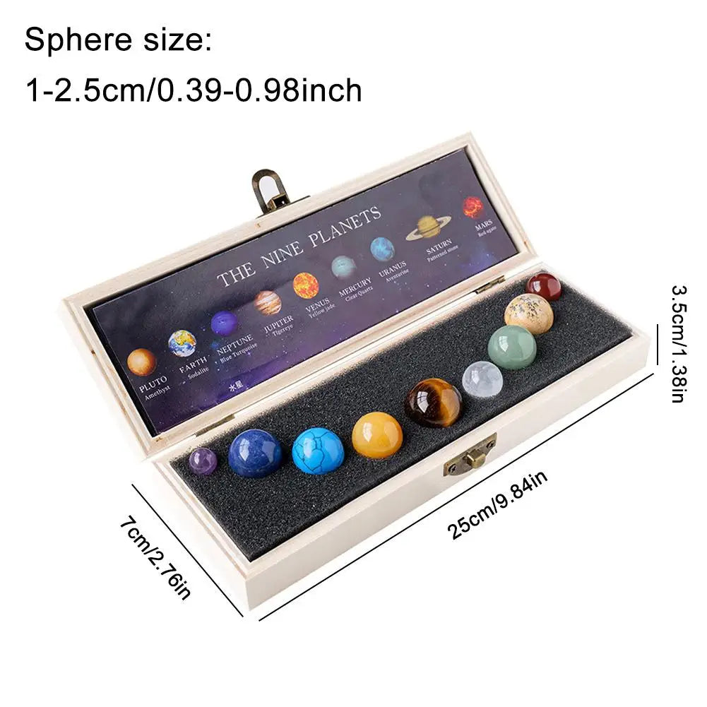 Bola de planetas de cristal natural, sistema solar esfera de energia, modelo de galáxia