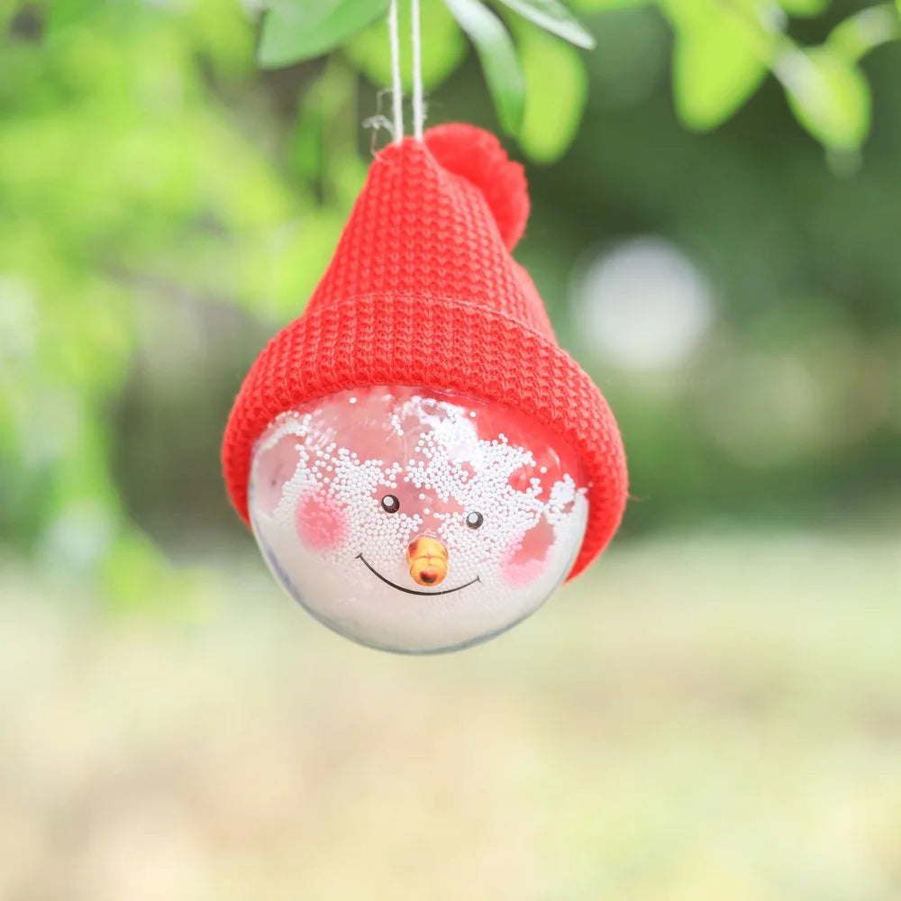 Novas decorações de natal boneco de neve espuma neve bola transparente decoração