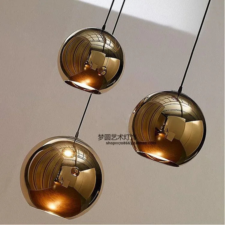 Lustre de bola de vidro criativo restaurante café bar estação corredor bola lustre lâmpada