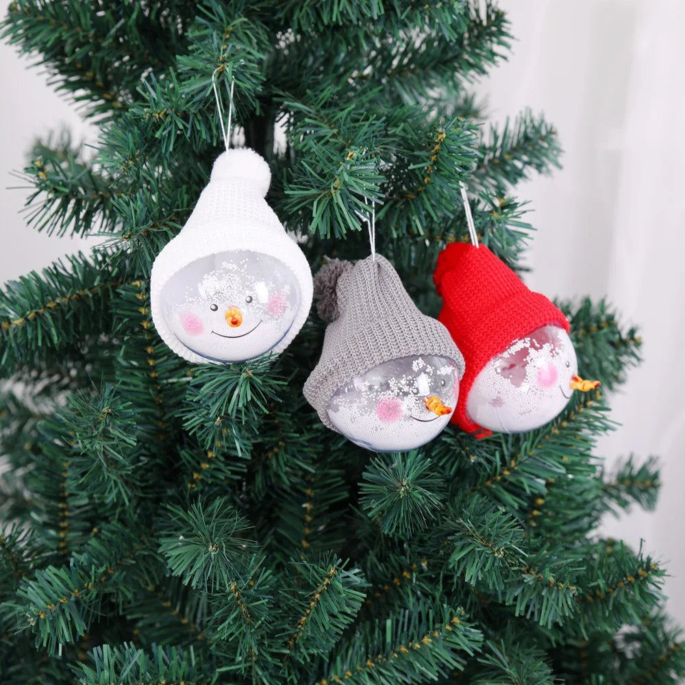Novas decorações de natal boneco de neve espuma neve bola transparente decoração