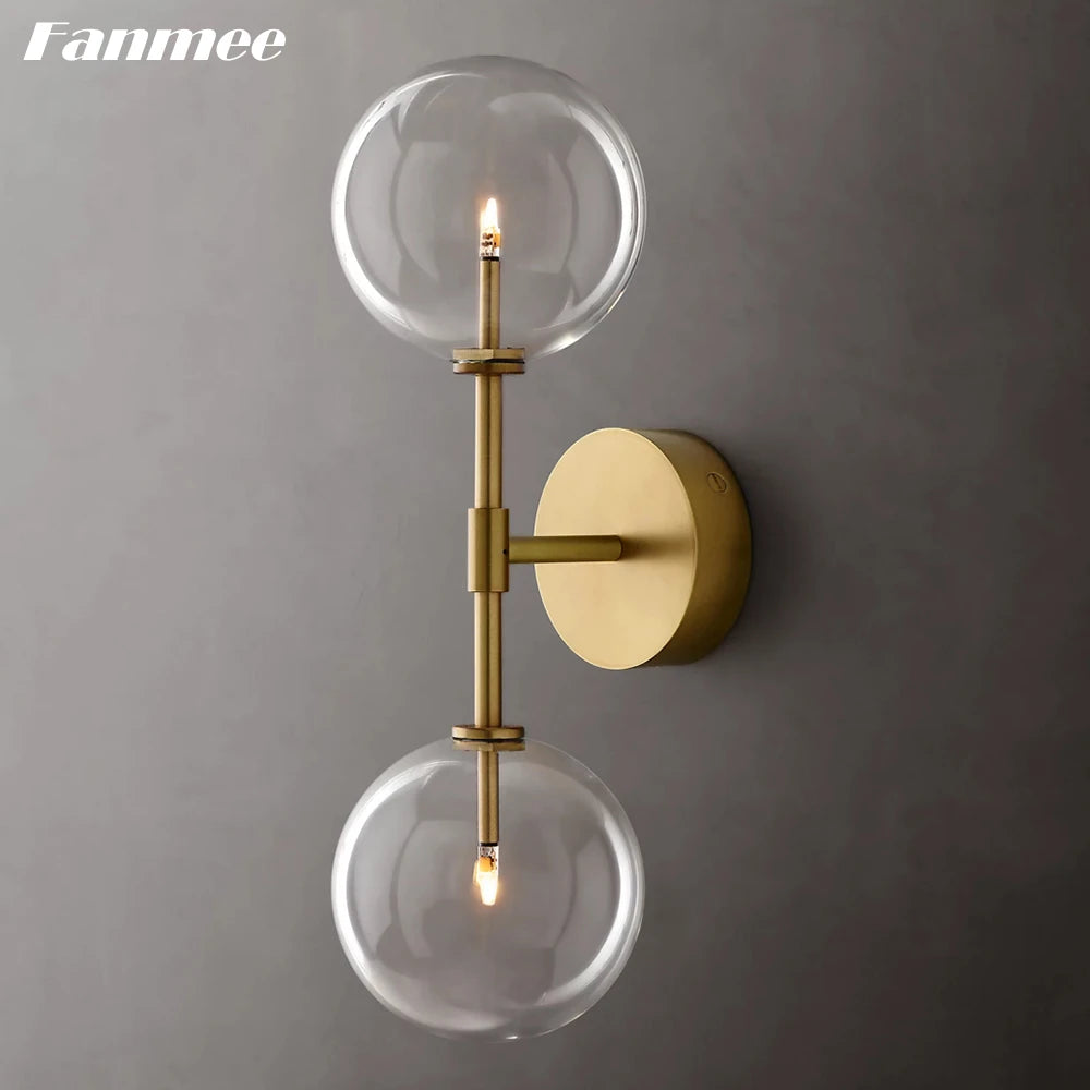 Esfera de vidro lâmpadas de parede para o quarto globo de vidro