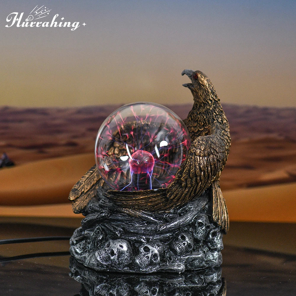 Lâmpada de plasma de cristal de águia americana, bola de vidro de 4 espaços