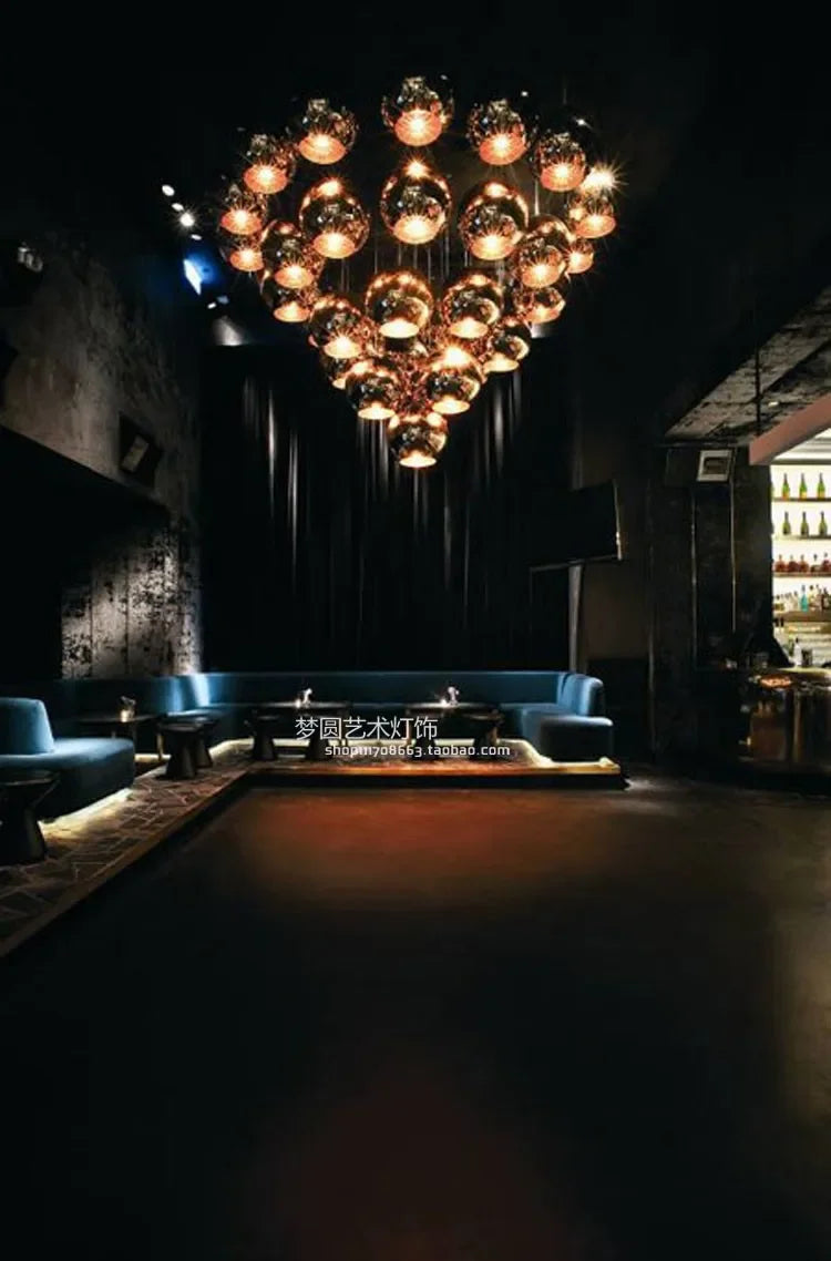 Lustre de bola de vidro criativo restaurante café bar estação corredor bola lustre lâmpada