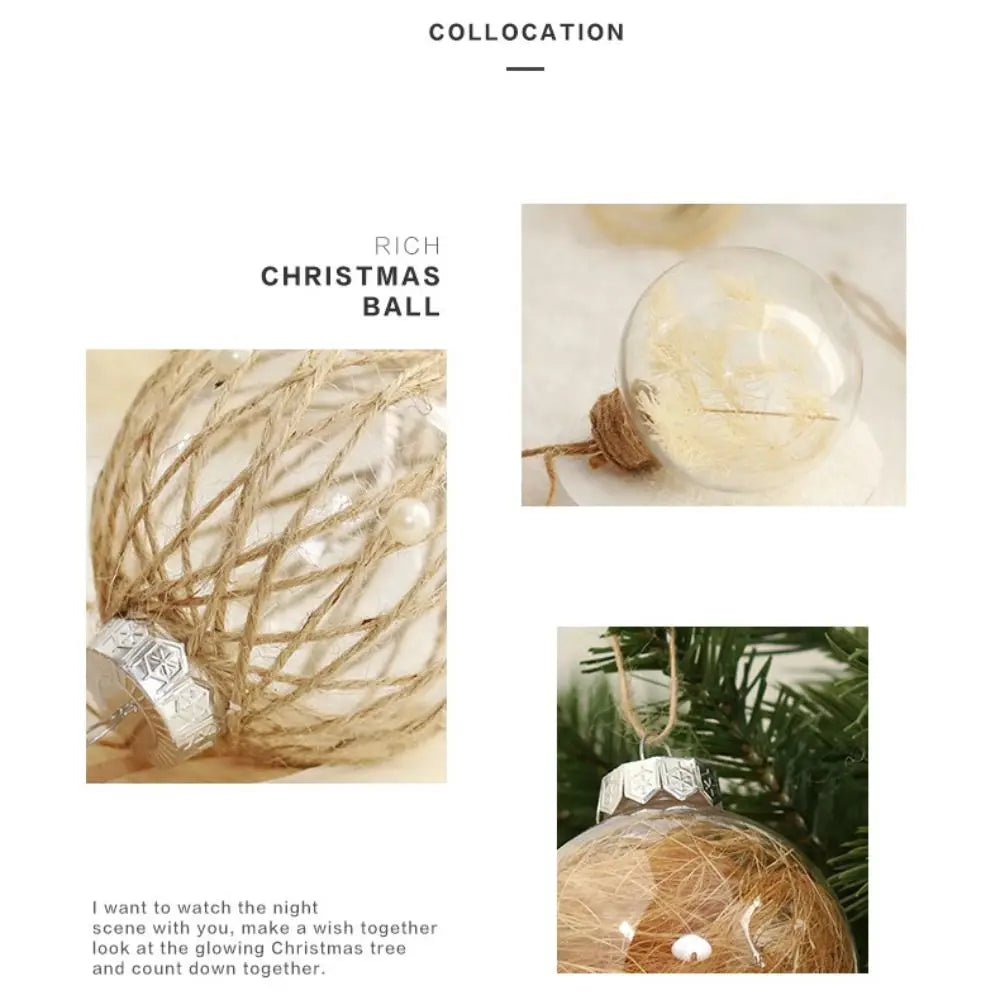 6 pçs de bola de natal esferas de natal lantejoulas pintadas 8cm conjunto de bola de natal