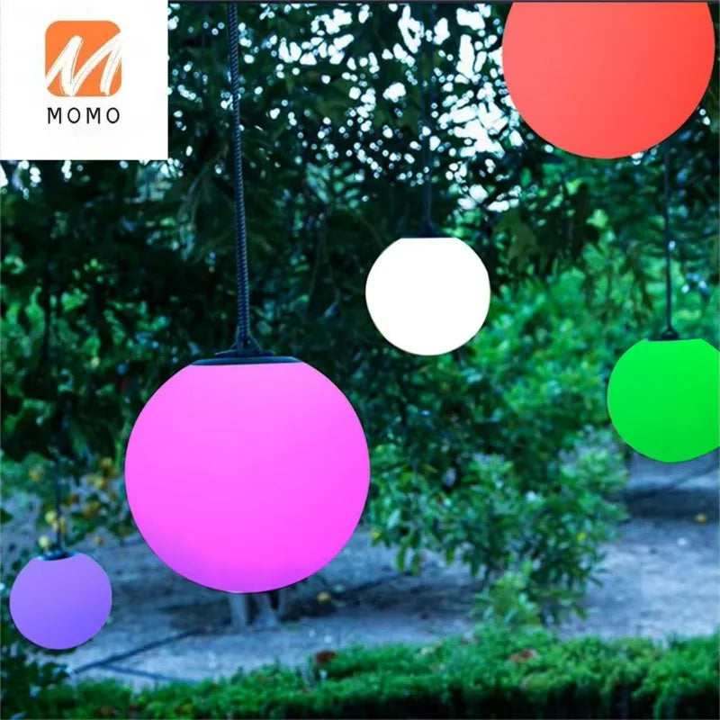 Luminária resort led bola luminosa jardim 20cm 30cm 40cm