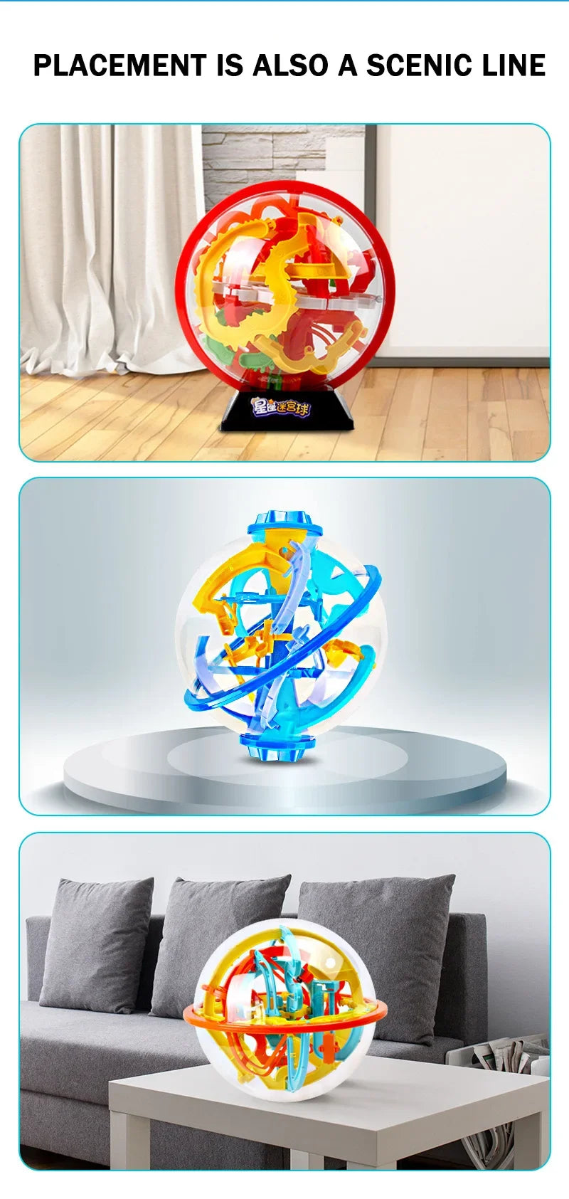 168 3D labirinto mágico intelecto bola esfera globo brinquedos para crianças