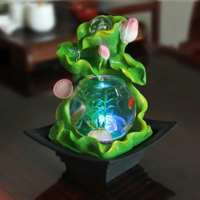 Fontes de água de resina, esfera de água de feng shui.