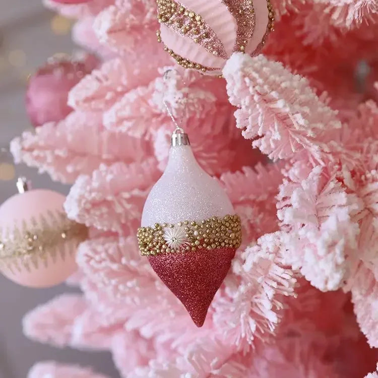 Rosa bola de natal decoração árvore de natal pendurado pingente bola de plástico