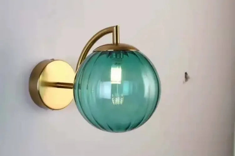 Globo lâmpada de parede multicolorido vidro bola redonda