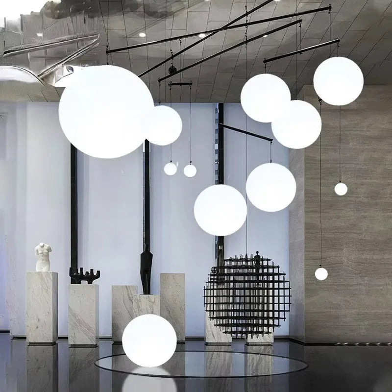 Luminária resort led bola luminosa jardim 20cm 30cm 40cm