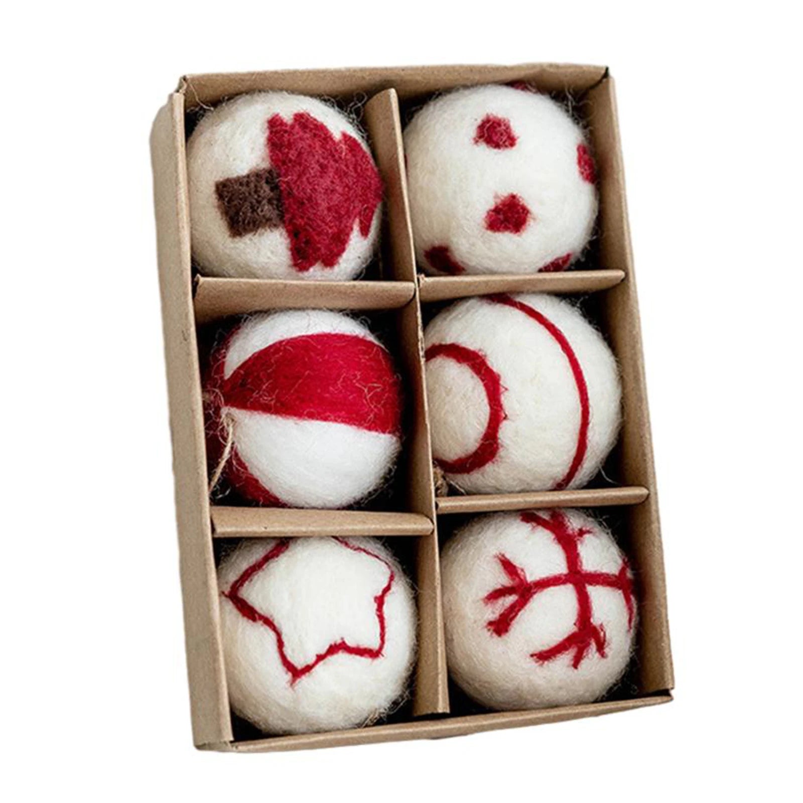 6/36 pçs bolas de natal bola de feltro de lã globo de neve decorações de árvore