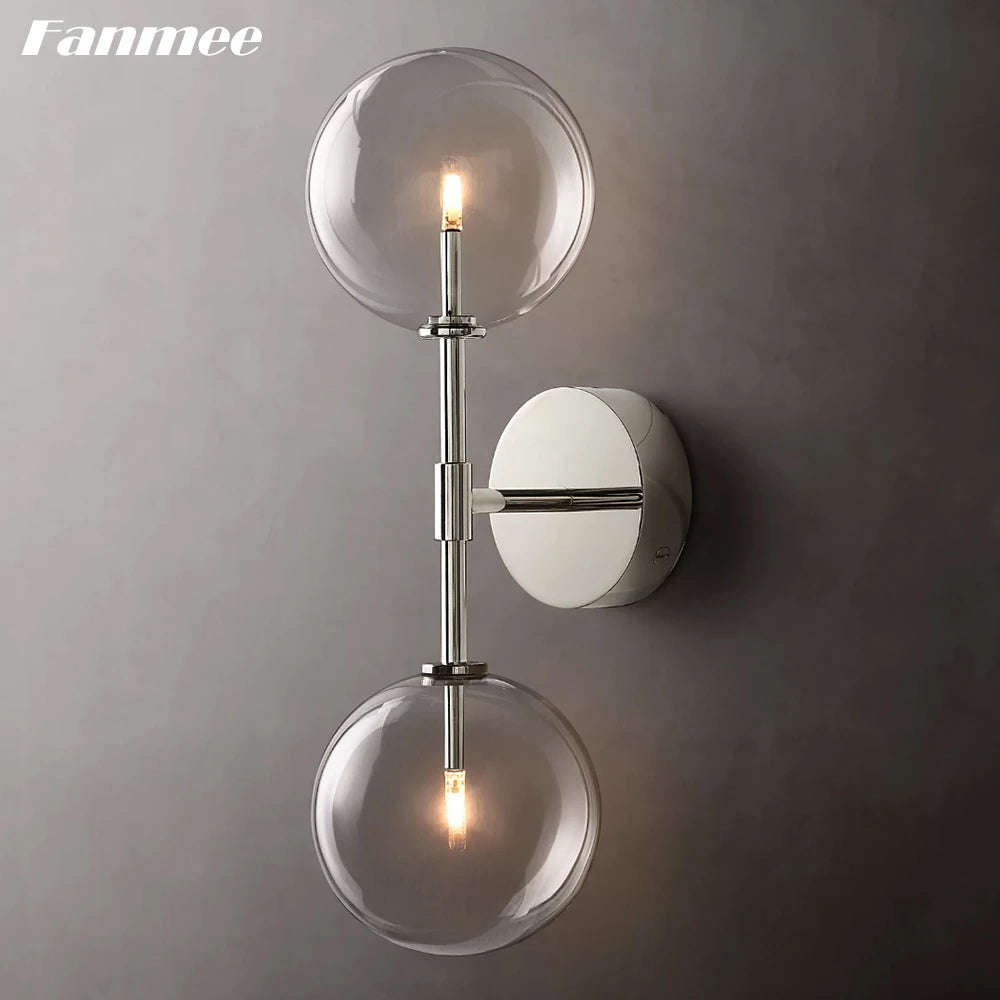 Esfera de vidro lâmpadas de parede para o quarto globo de vidro