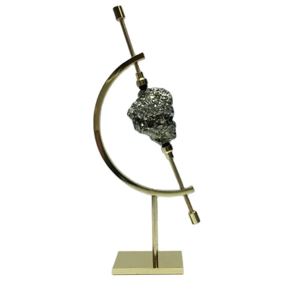 1 pçs esfera de cristal base metal globo forma ouro prata moda suporte