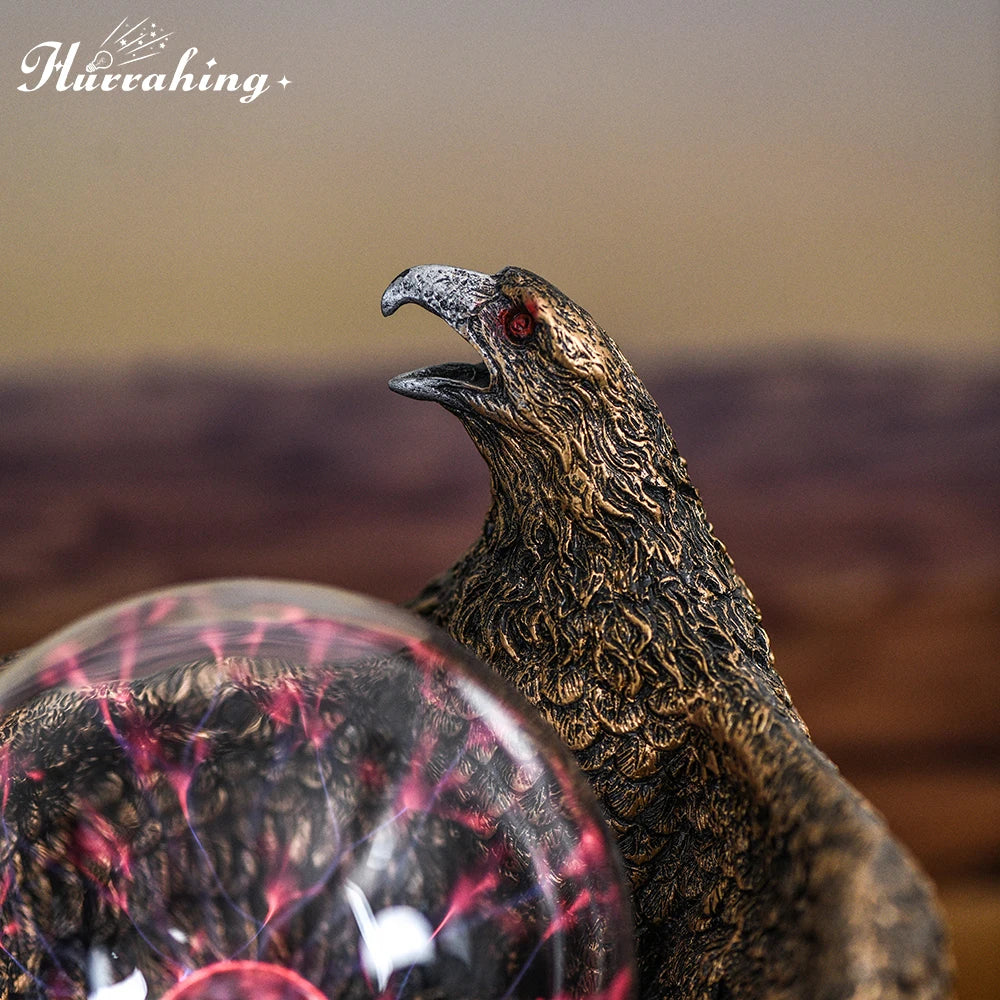 Lâmpada de plasma de cristal de águia americana, bola de vidro de 4 espaços