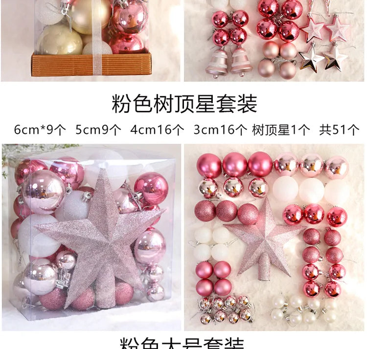 Rosa bola de natal decoração árvore de natal pendurado pingente bola de plástico