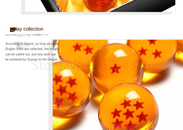 7 estrelas bola de cristal dragon ball todos os tamanhos 3.5cm esfera de resina