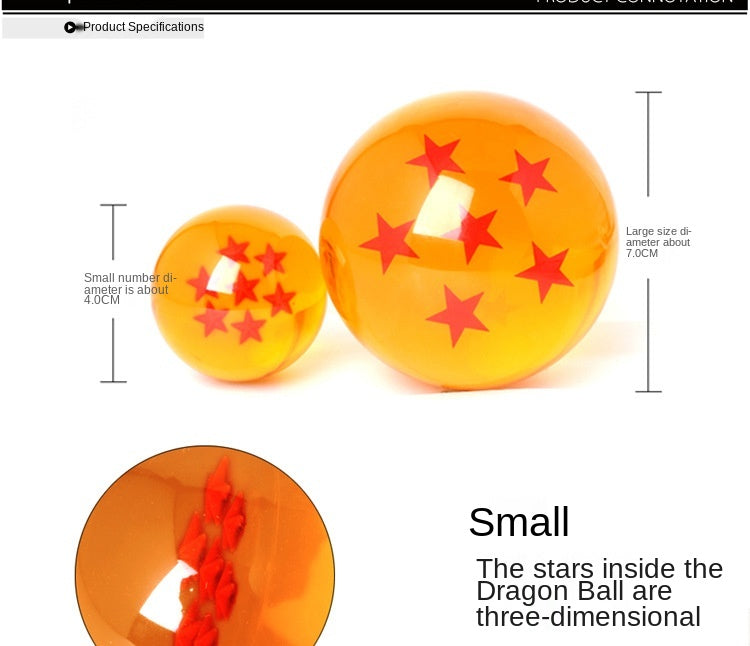 7 estrelas bola de cristal dragon ball todos os tamanhos 3.5cm esfera de resina