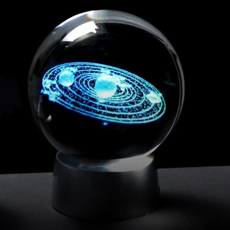 Bola de cristal 3d 6/8cm, sistema solar, astronomia, presente, esfera decorativa