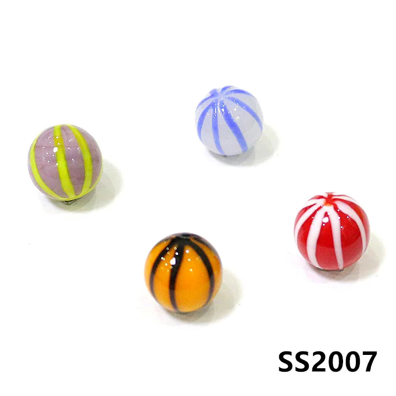 4 pçs 16mm colorido estilo  mármores de vidro murano bola encantos ornamentos