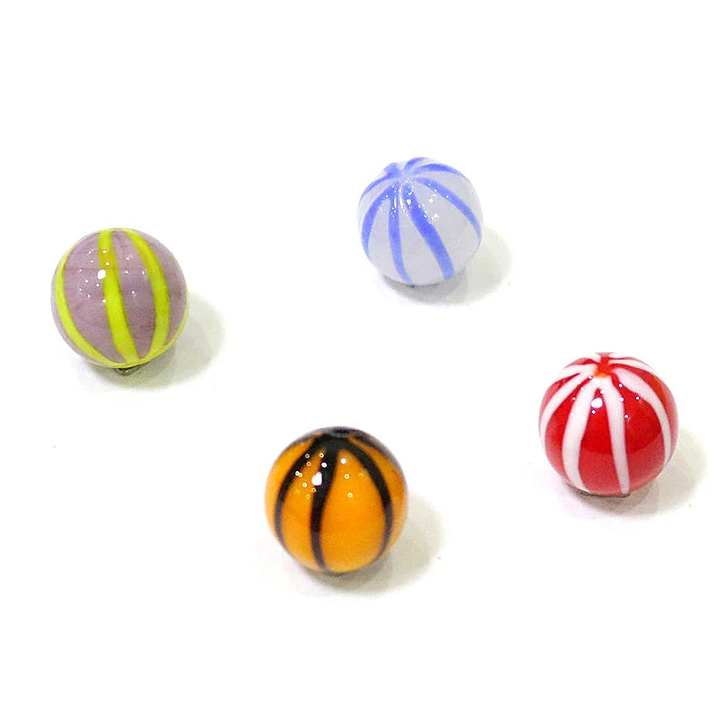 4 pçs 16mm colorido estilo  mármores de vidro murano bola encantos ornamentos