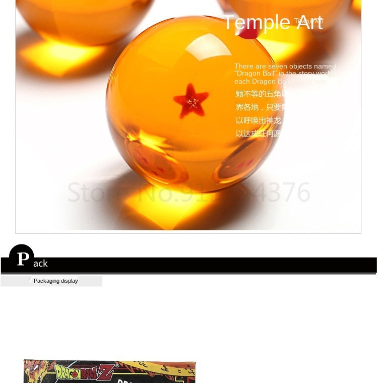 7 estrelas bola de cristal dragon ball todos os tamanhos 3.5cm esfera de resina