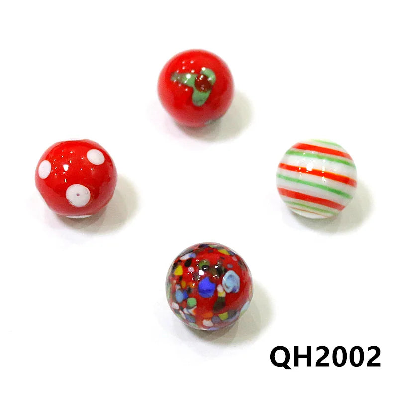 4 pçs 16mm colorido estilo  mármores de vidro murano bola encantos ornamentos
