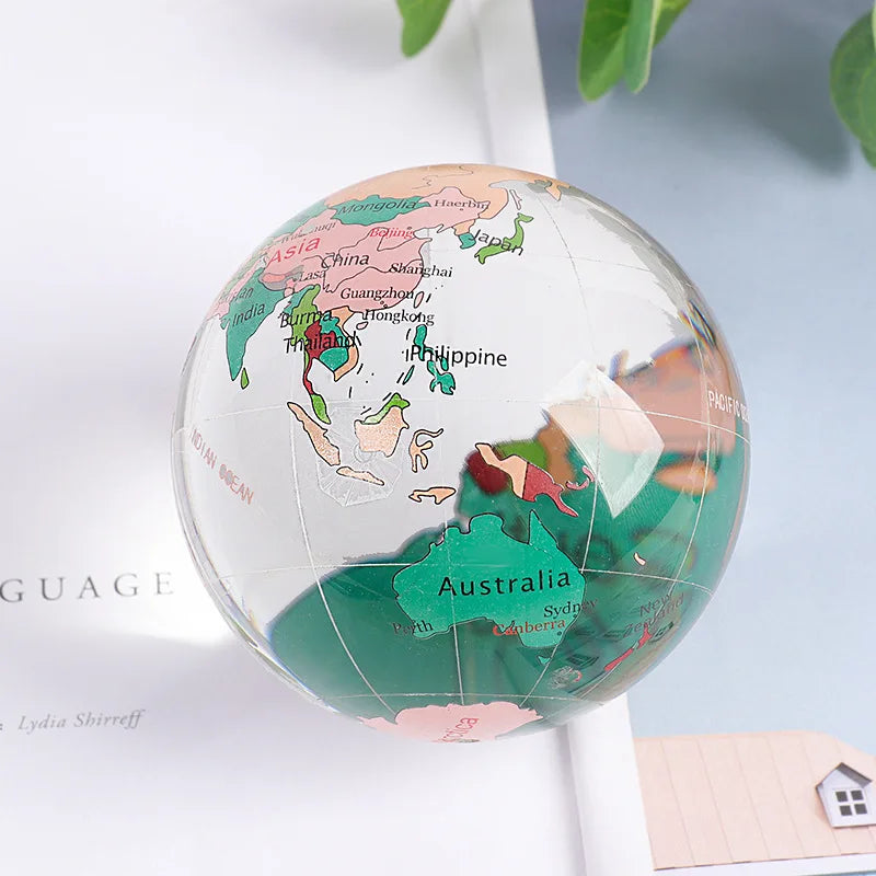 Bola de vidro de cristal globo mundial modelo mapa do mundo para esfera fotografia decoração