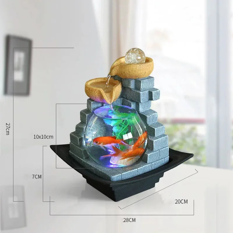 Fontes de água de resina, esfera de água de feng shui.