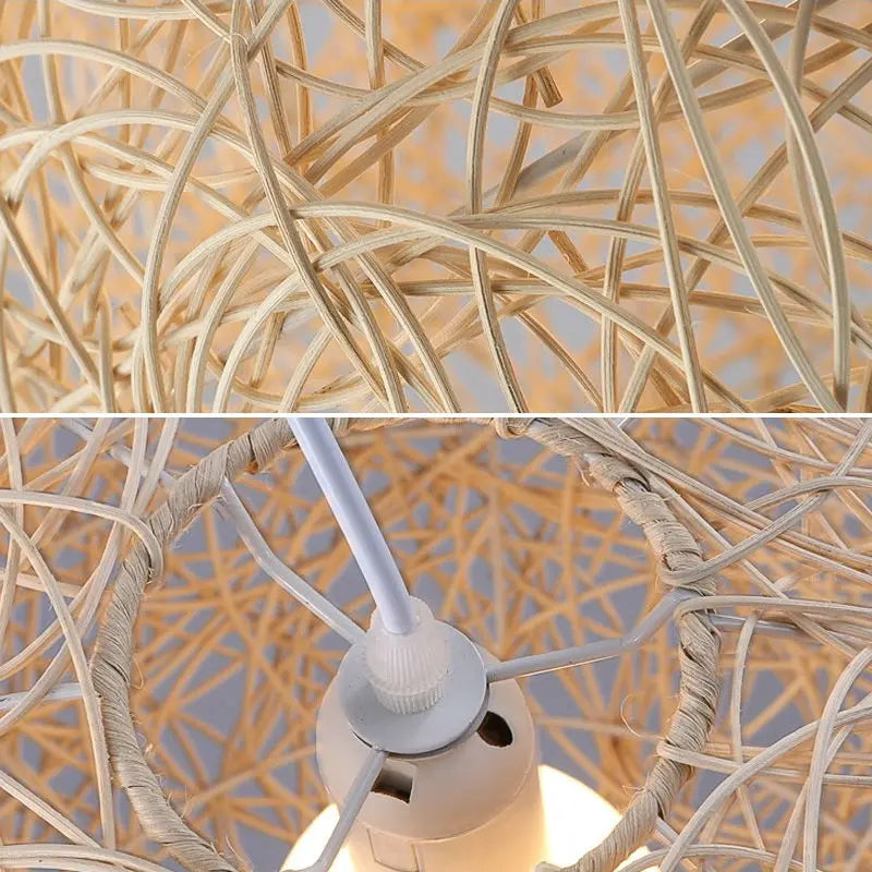 Bola vime rattan  globo esfera pingente luminária moderna 30/40/50cm