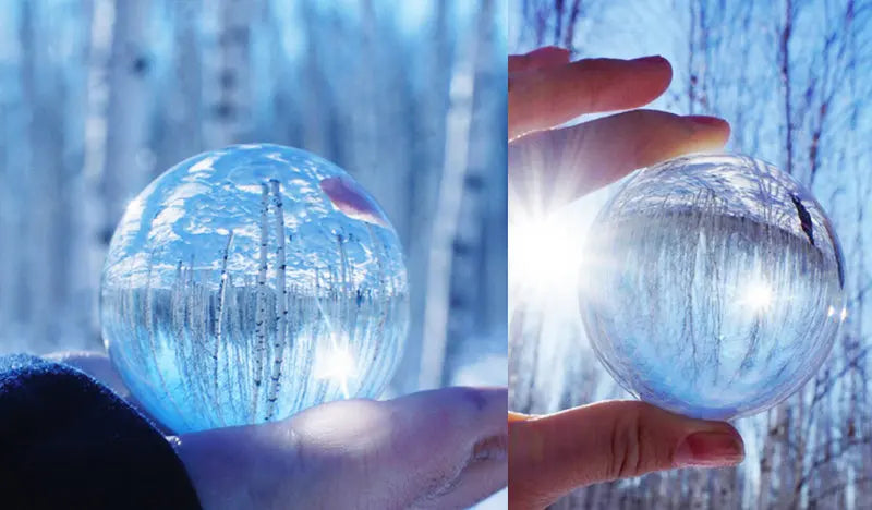 Bola de cristal de 4cm, esfera mágica, globo de vidro, contas de fotografia, decoração artesanal de cristal