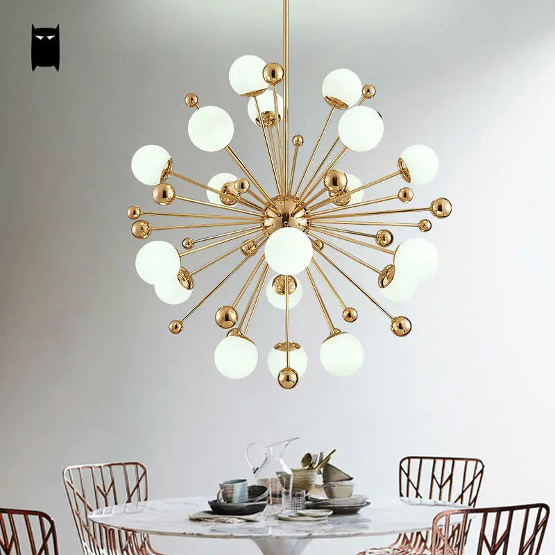 Bola de vidro Ouro ferro esfera globo lustre luminária contemporânea