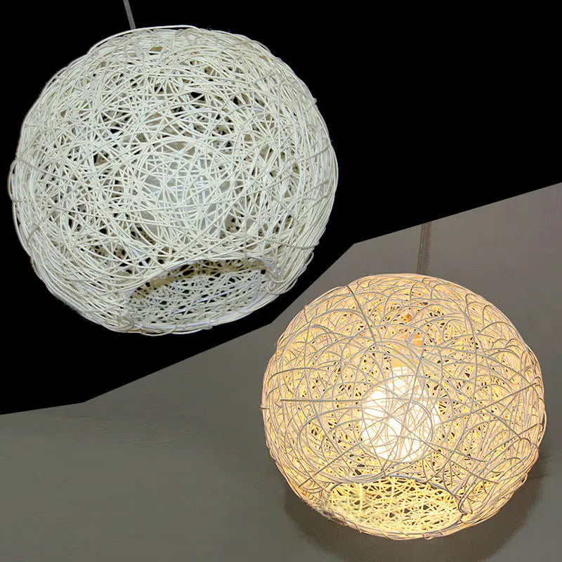 Bola vime rattan  globo esfera pingente luminária moderna 30/40/50cm