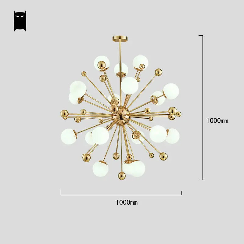 Bola de vidro Ouro ferro esfera globo lustre luminária contemporânea