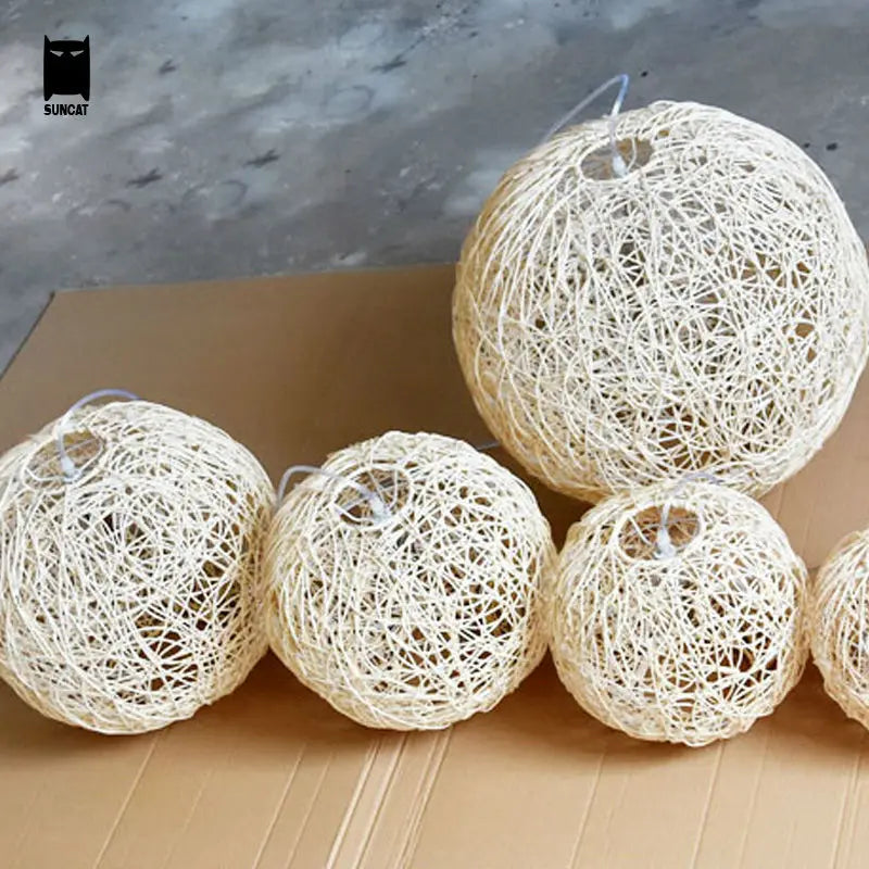 Bola vime rattan  globo esfera pingente luminária moderna 30/40/50cm