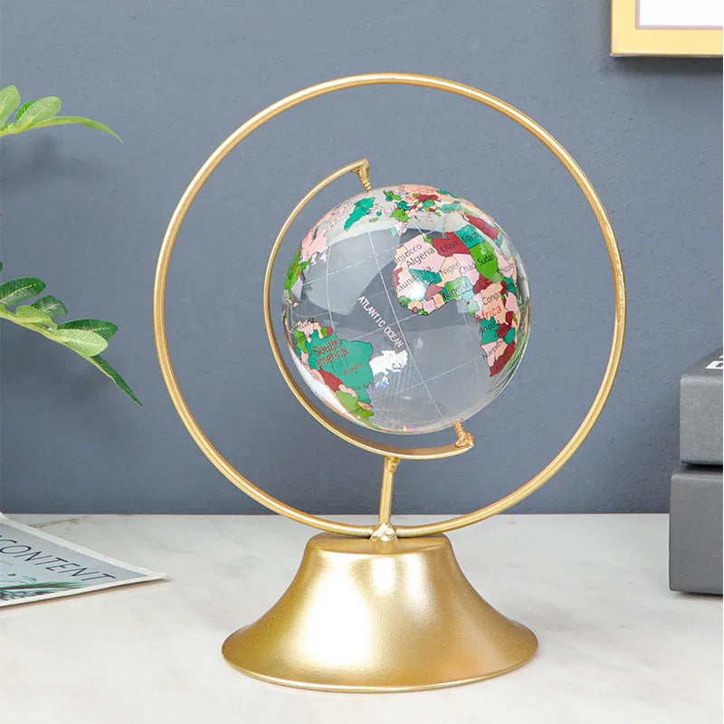 Bola de vidro de cristal globo mundial modelo mapa do mundo para esfera fotografia decoração
