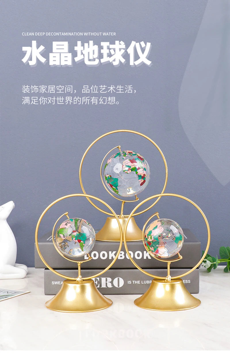 Bola de vidro de cristal globo mundial modelo mapa do mundo para esfera fotografia decoração