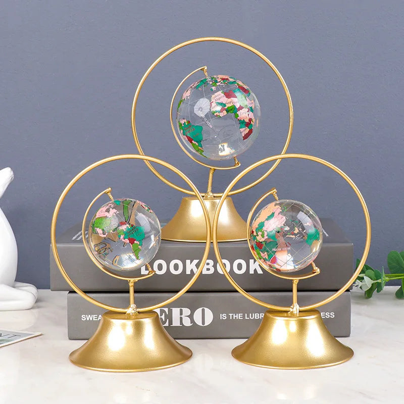 Bola de vidro de cristal globo mundial modelo mapa do mundo para esfera fotografia decoração