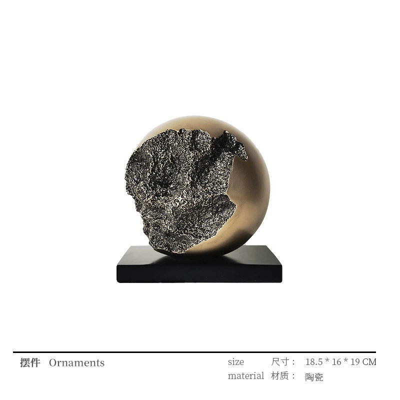 Enfeites de bola geométrica de bronze moderno e minimalista